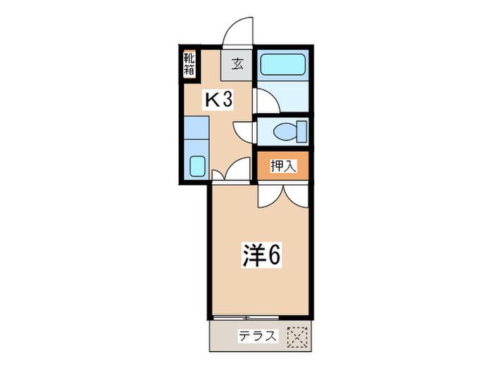 ララ東林間(1K/1階)の間取り写真