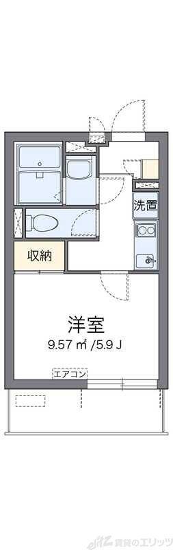 クレイノアイリス芥川(1K/3階)の間取り写真