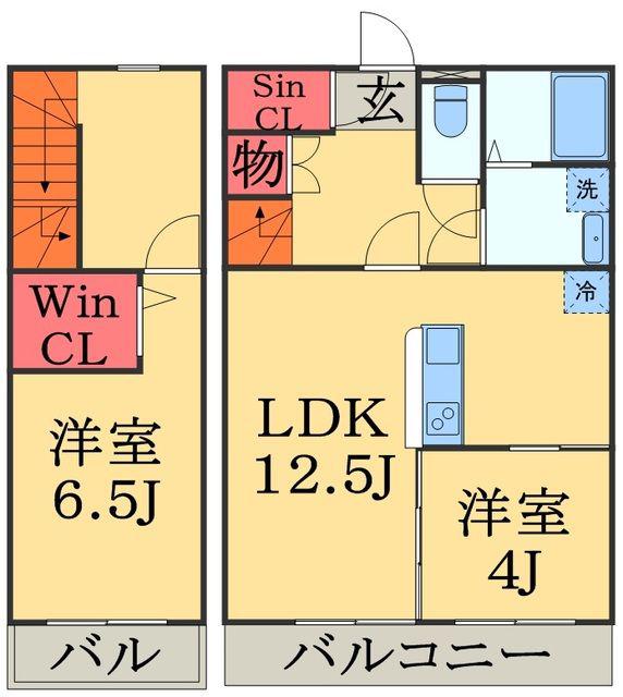 S.O.H Ⅰ(2LDK/2階)の間取り写真