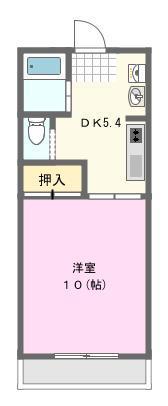 ステージ21(1DK/3階)の間取り写真