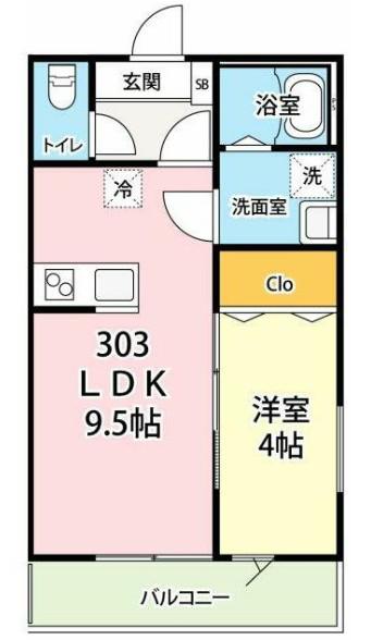 キャメル岩槻加倉(1LDK/3階)の間取り写真