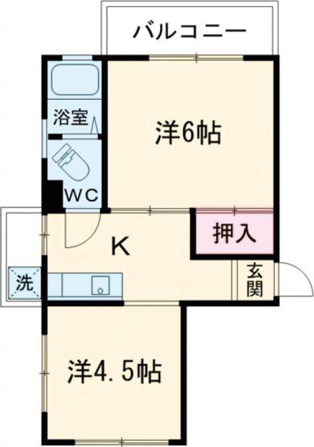マンションL(2K/2階)の間取り写真