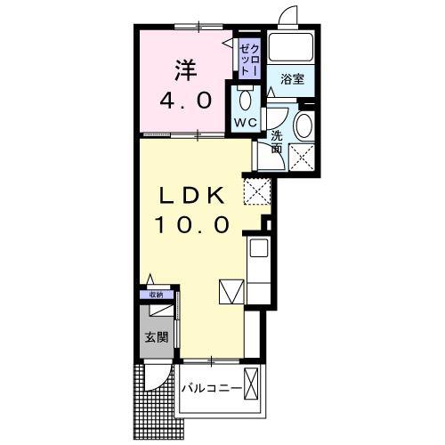 ラ メール(1LDK/1階)の間取り写真