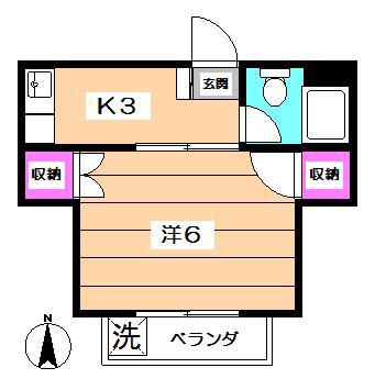 高円寺南アネックス(1K/3階)の間取り写真