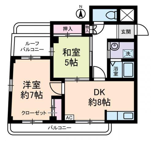 マインドホームズ(1DK/5階)の間取り写真