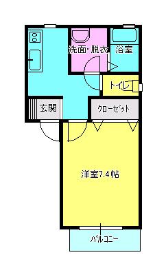 フェアリー(1K/1階)の間取り写真