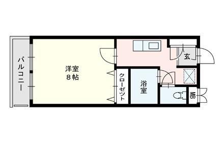 Mフラット筥崎宮前(1K/3階)の間取り写真