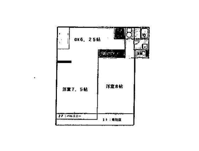 アーバンコートI(2DK/1階)の間取り写真