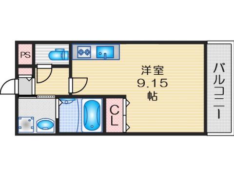 アーバンライフ茨木(ワンルーム/2階)の間取り写真