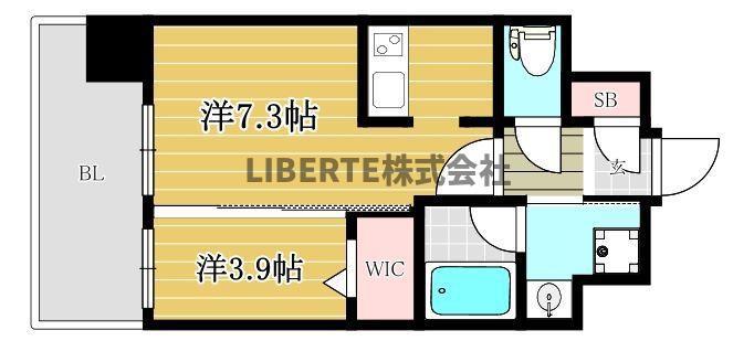 エンクレスト博多駅南SHARE(2K/10階)の間取り写真