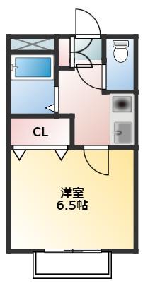 ウェルソフィア(1K/2階)の間取り写真