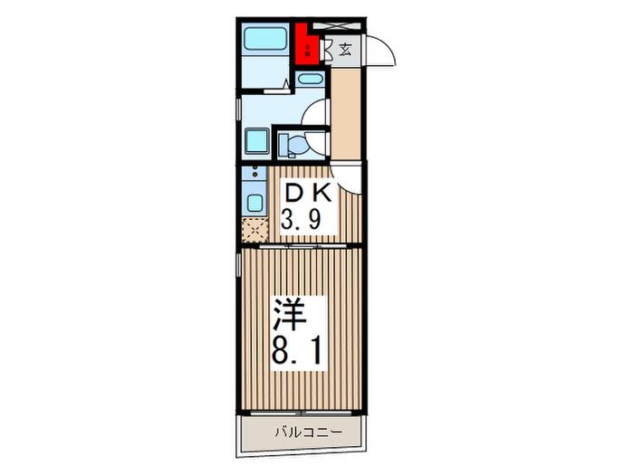 ART FULL TOKOROZAWA HILLS(1DK/5階)の間取り写真