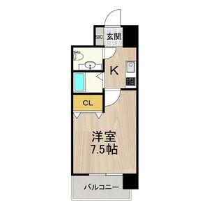フロンティアタワー名駅南(1K/5階)の間取り写真