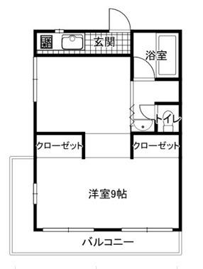 野口マンション(1DK/2階)の間取り写真