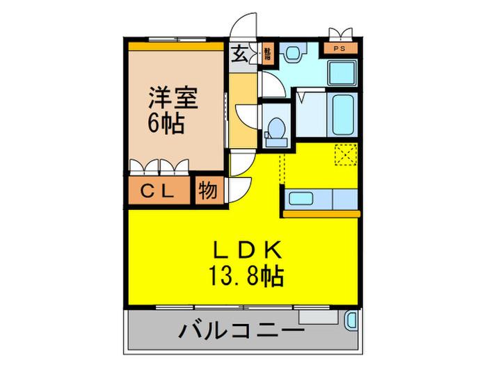 アンティーヴ(1LDK/1階)の間取り写真