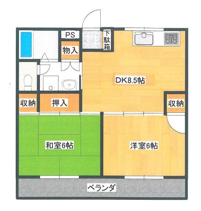 MTメゾン(2DK/3階)の間取り写真