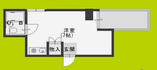 ビアリッツ中村(ワンルーム/2階)の間取り写真