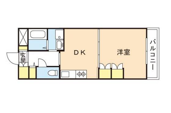 パストラーレ南方(1DK/5階)の間取り写真