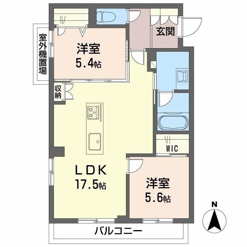 フォンス水前寺公園(2LDK/3階)の間取り写真