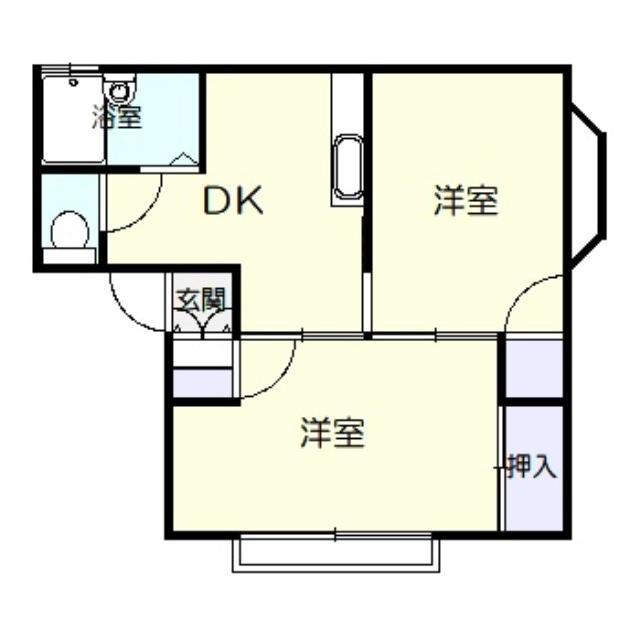 小林ハイツA(2DK/1階)の間取り写真