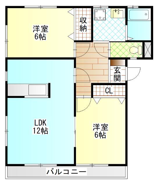エクセル(2LDK/1階)の間取り写真