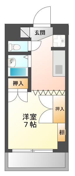 フォーラムツインA(1K/3階)の間取り写真