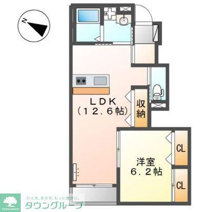 ファンタジア(1LDK/1階)の間取り写真