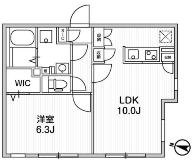 QUADOR中野(1LDK/2階)の間取り写真