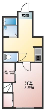 ホークII(1K/1階)の間取り写真