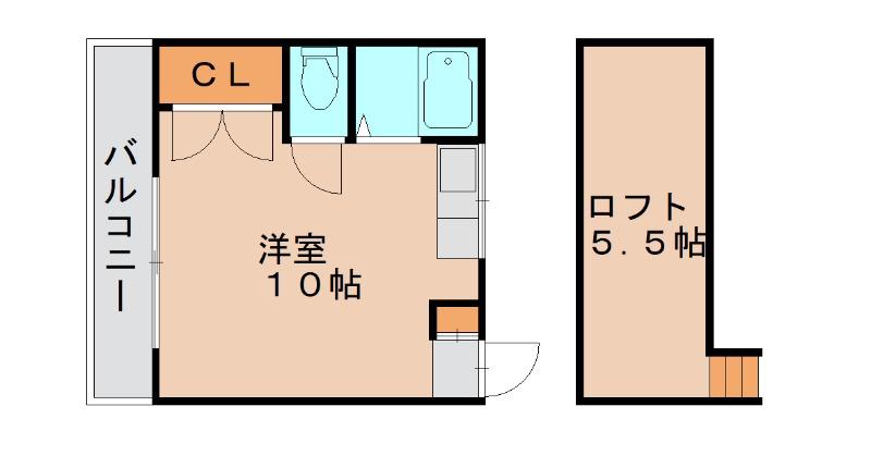 エレガンス西田(ワンルーム/2階)の間取り写真