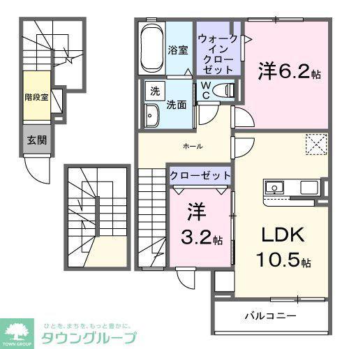 ファミリア・フェリス(2LDK/3階)の間取り写真