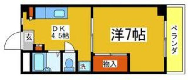 パレドール2(1DK/3階)の間取り写真