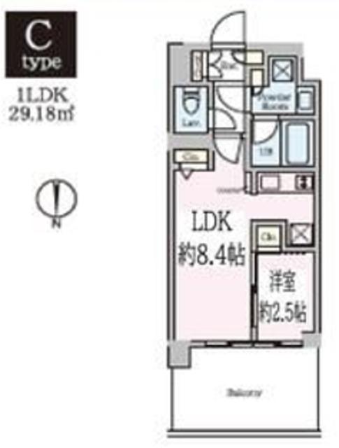 クレストコート東陽町(1LDK/4階)の間取り写真