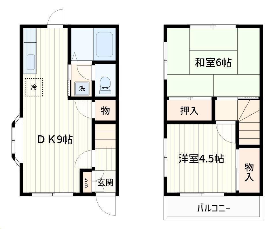 トマムハイツ(2DK/1階)の間取り写真