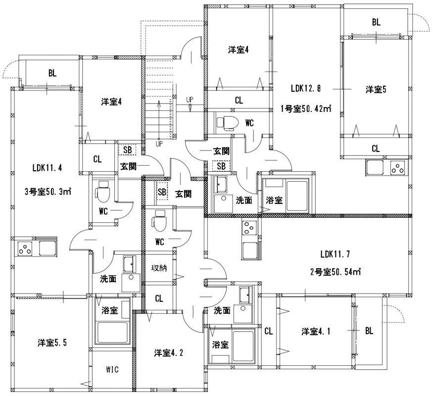 CALME HILLS高宮(2LDK/3階)の間取り写真