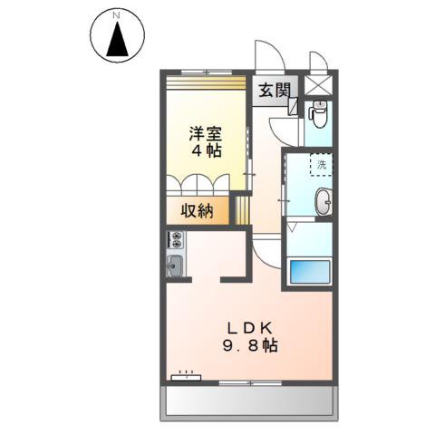 ソレイユ(1LDK/2階)の間取り写真