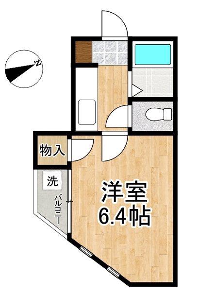 フルーレ筑紫丘(1K/1階)の間取り写真