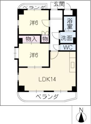 HARUTA MANSION(2LDK/2階)の間取り写真