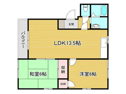 レジデンス志井B棟(2LDK/1階)の間取り写真