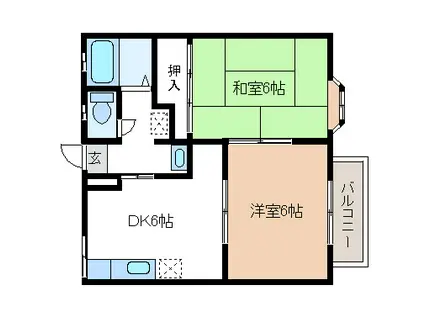 MARUTOMO A(2DK/2階)の間取り写真