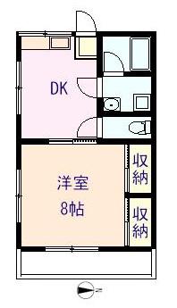 コーポいわもとA(1DK/1階)の間取り写真