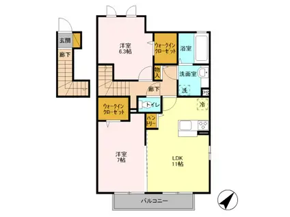 ヘルシーホーム THE 2ND(2LDK/2階)の間取り写真