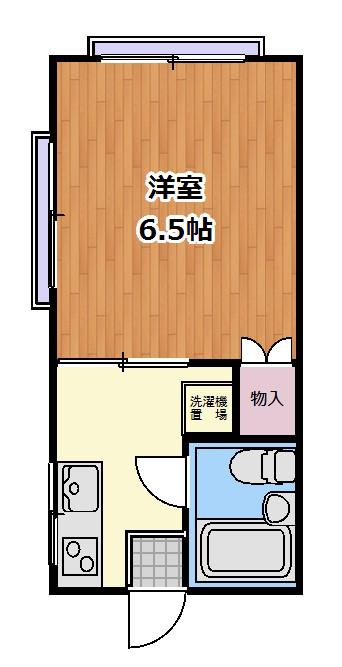 第6佐々木ハイツ(1K/1階)の間取り写真