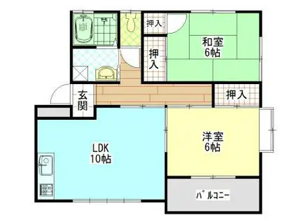 エトワール千田(2LDK/1階)の間取り写真