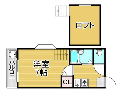 ボヌール桜坂II(1K/3階)の間取り写真