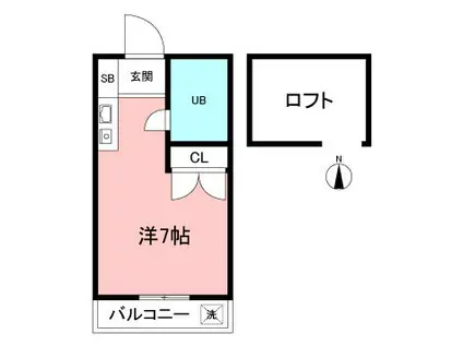 サンアマノ小平(ワンルーム/1階)の間取り写真