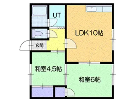 祝梅荘(2LDK/2階)の間取り写真