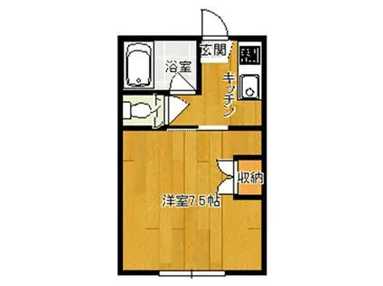 サンライフ小林(1K/1階)の間取り写真