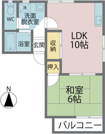BONハイツ92(1LDK/2階)の間取り写真