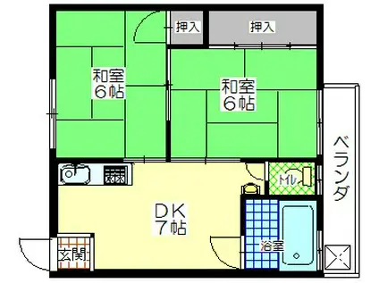 永玉マンション(2DK/3階)の間取り写真